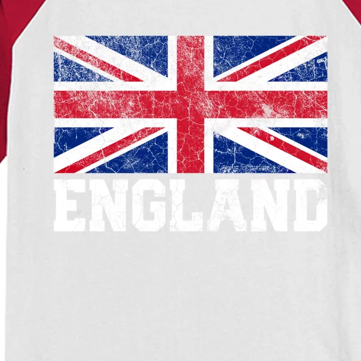 England Union Jack Flag Pride Roots Country Family Nation Gift Kids Colorblock Raglan Jersey