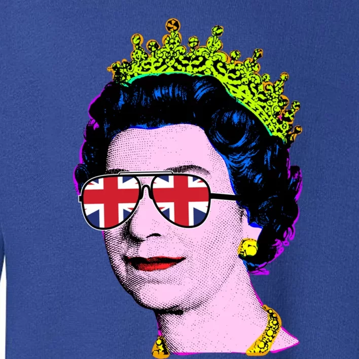 Elizabeth Union Jack Sunglasses Pop Art Queen Of England Great Gift Toddler Sweatshirt