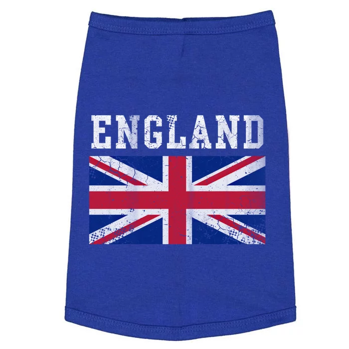 England Union Jack United Kingdom British Flag Vintage Faded Funny Gift Doggie Tank