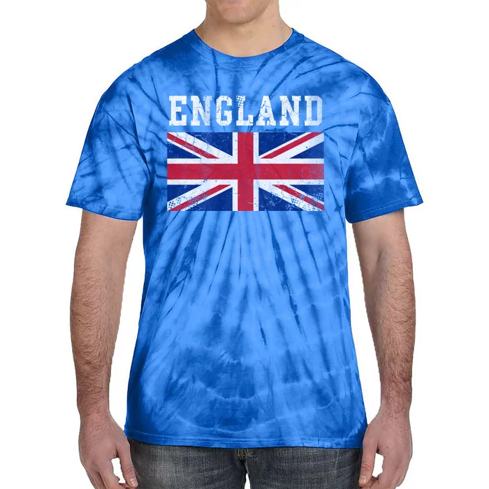 England Union Jack United Kingdom British Flag Vintage Faded Funny Gift Tie-Dye T-Shirt