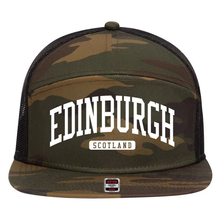 Edinburgh United Kingdom Uk College University Style 7 Panel Mesh Trucker Snapback Hat