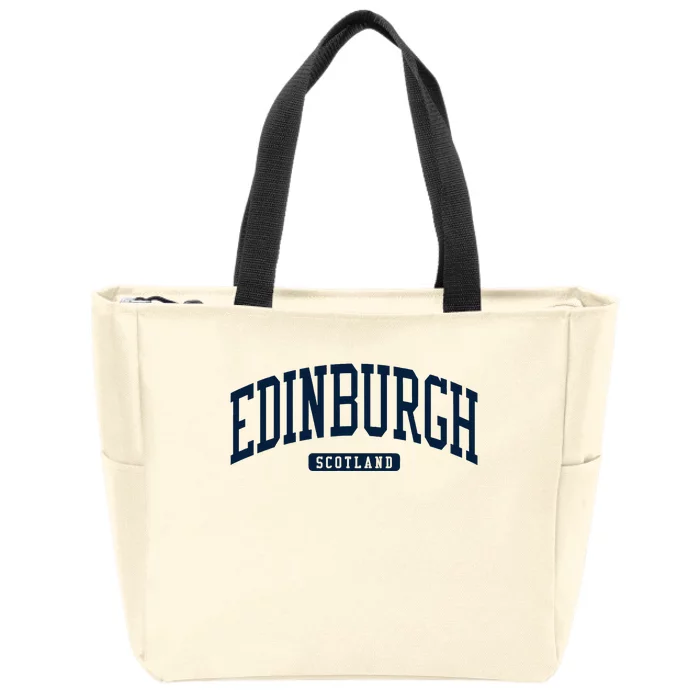 Edinburgh United Kingdom Uk College Style Zip Tote Bag