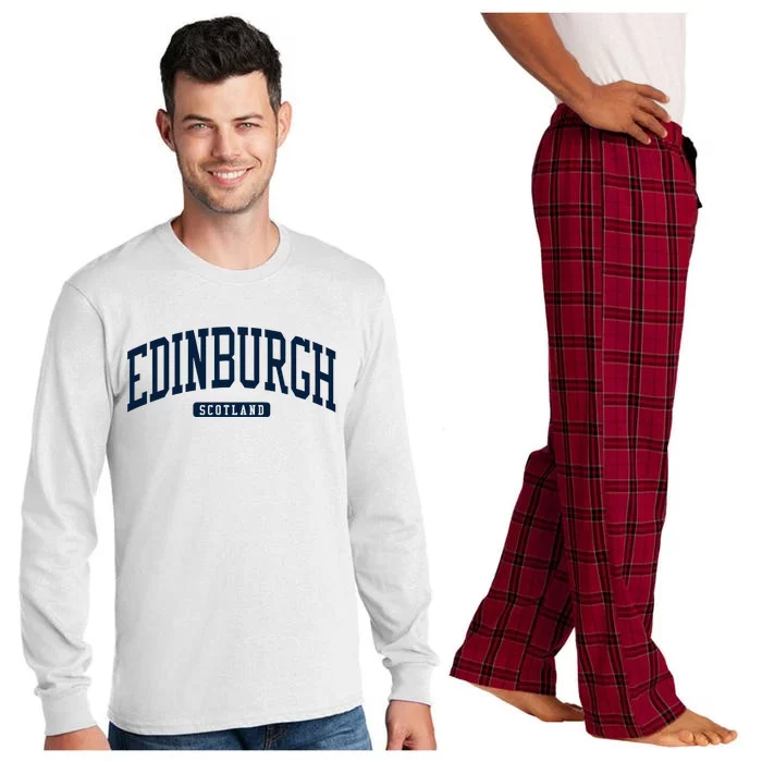 Edinburgh United Kingdom Uk College Style Long Sleeve Pajama Set