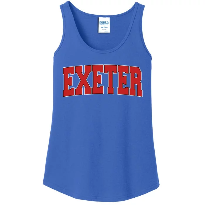 Exeter United Kingdom Varsity Style Vintage Retro Uk Sports Meaningful Gift Ladies Essential Tank