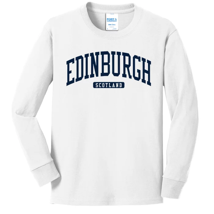 Edinburgh United Kingdom Uk College University Style Kids Long Sleeve Shirt