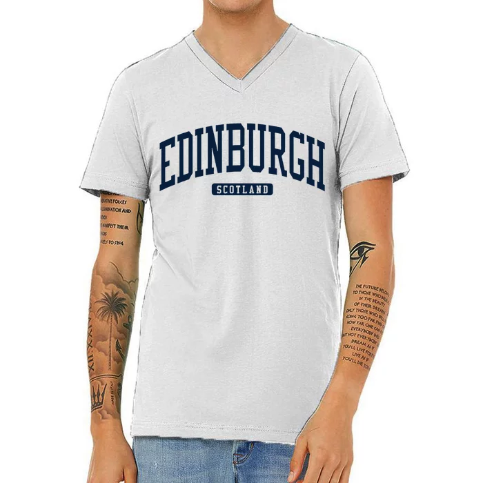 Edinburgh United Kingdom Uk College University Style V-Neck T-Shirt