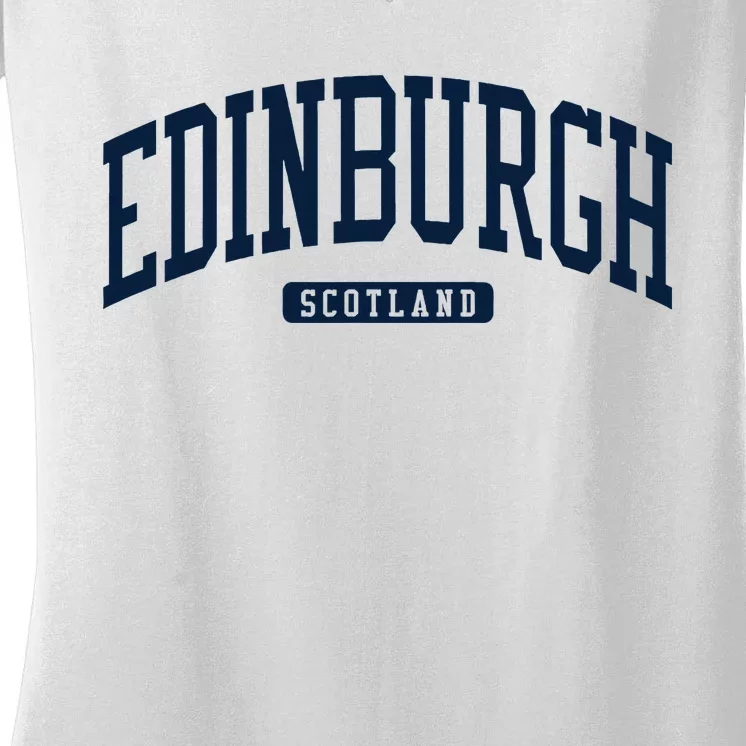 Edinburgh United Kingdom Uk College University Style Women's V-Neck T-Shirt