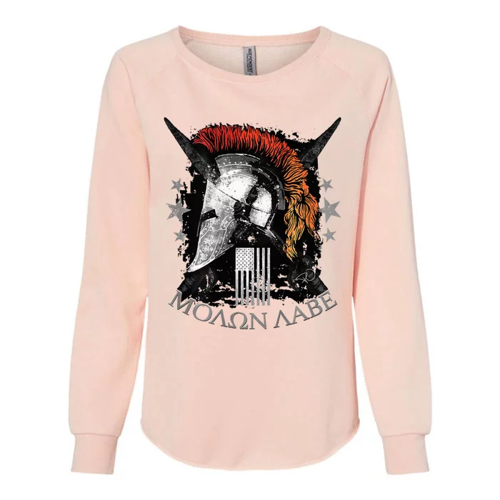 Epic Usa Molon Labe Come And Take Them Spartan 2nd Amendment Womens California Wash Sweatshirt