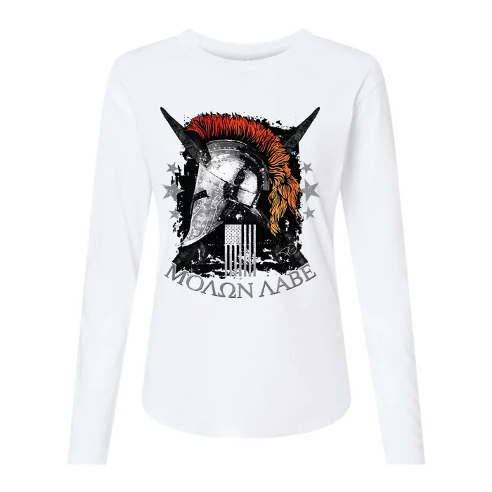 Epic Usa Molon Labe Come And Take Them Spartan 2nd Amendment Womens Cotton Relaxed Long Sleeve T-Shirt