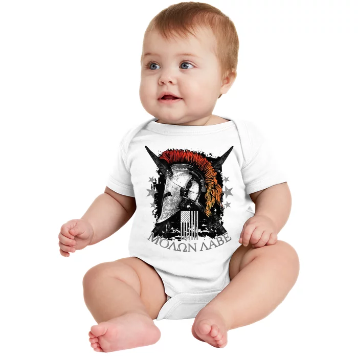 Epic Usa Molon Labe Come And Take Them Spartan 2nd Amendment Baby Bodysuit