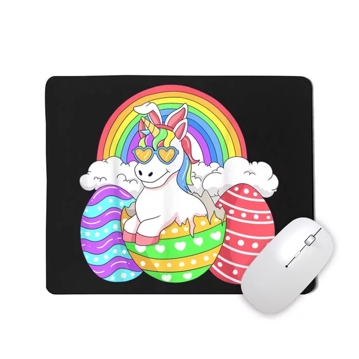 Easter Unicorn Shirt With Eggs Happy Easter Boy Girls kid Mousepad