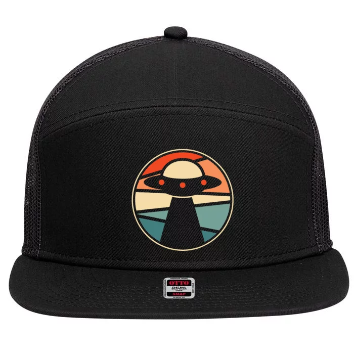 Extraterrestrial Ufo Saucer Spaceship Vintage Alien 7 Panel Mesh Trucker Snapback Hat