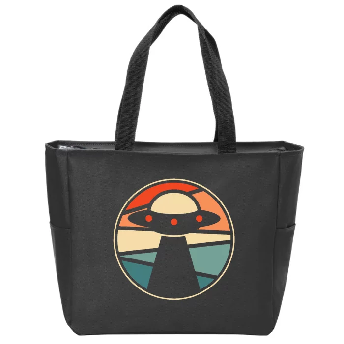 Extraterrestrial Ufo Saucer Spaceship Vintage Alien Zip Tote Bag