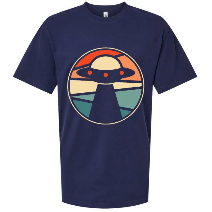 Extraterrestrial Ufo Saucer Spaceship Vintage Alien Sueded Cloud Jersey T-Shirt