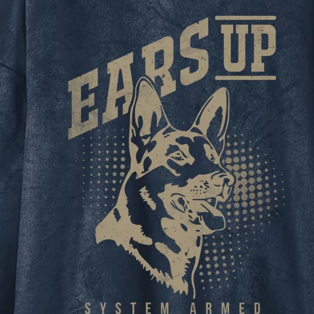 Ears Up System Armed Ger Shepherd Owners Ger Shepherd Gift Hooded Wearable Blanket