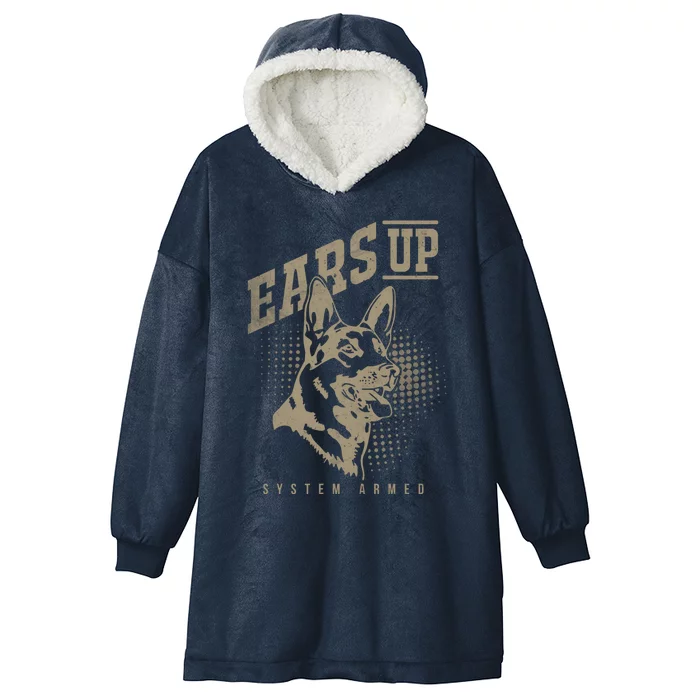 Ears Up System Armed Ger Shepherd Owners Ger Shepherd Gift Hooded Wearable Blanket