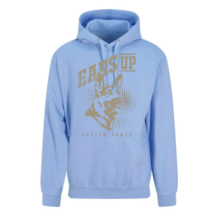 Ears Up System Armed Ger Shepherd Owners Ger Shepherd Gift Unisex Surf Hoodie