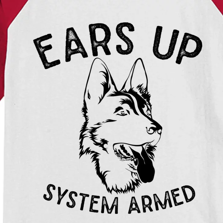 Ears Up System Armed Dog Lover Gift Animal Ger Shepherd Meaningful Gift Kids Colorblock Raglan Jersey