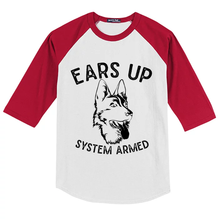 Ears Up System Armed Dog Lover Gift Animal Ger Shepherd Meaningful Gift Kids Colorblock Raglan Jersey