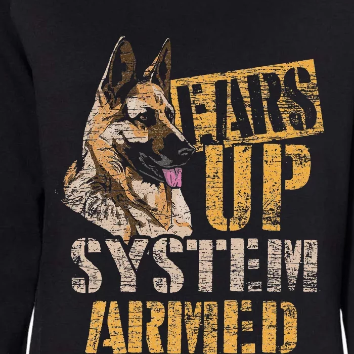 Ears Up System Armed German Shepherd Womens California Wash Sweatshirt