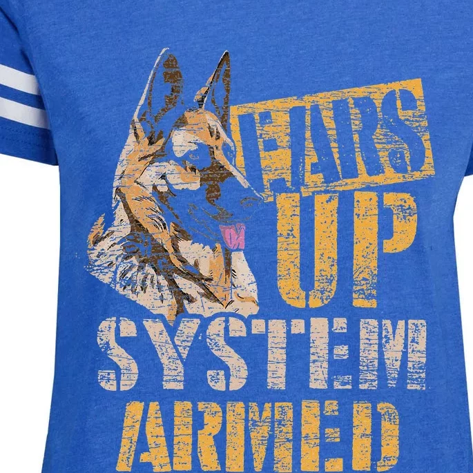 Ears Up System Armed German Shepherd Enza Ladies Jersey Football T-Shirt