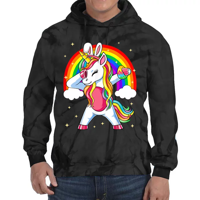 Easter Unicorn With Eggs Happy Easter Tie Dye Hoodie