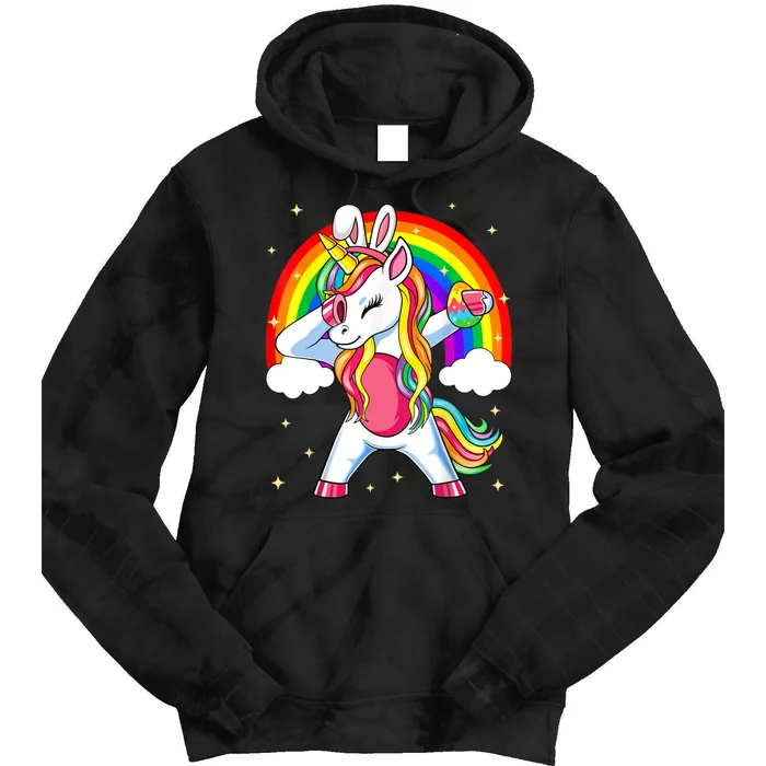 Easter Unicorn With Eggs Happy Easter Tie Dye Hoodie