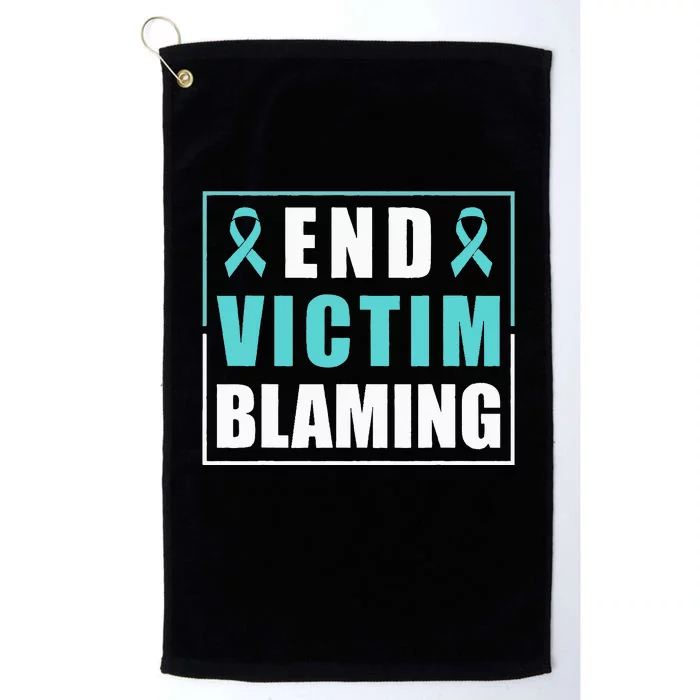 End Victim Blaming Sexual Assault Awareness Ribbon Platinum Collection Golf Towel