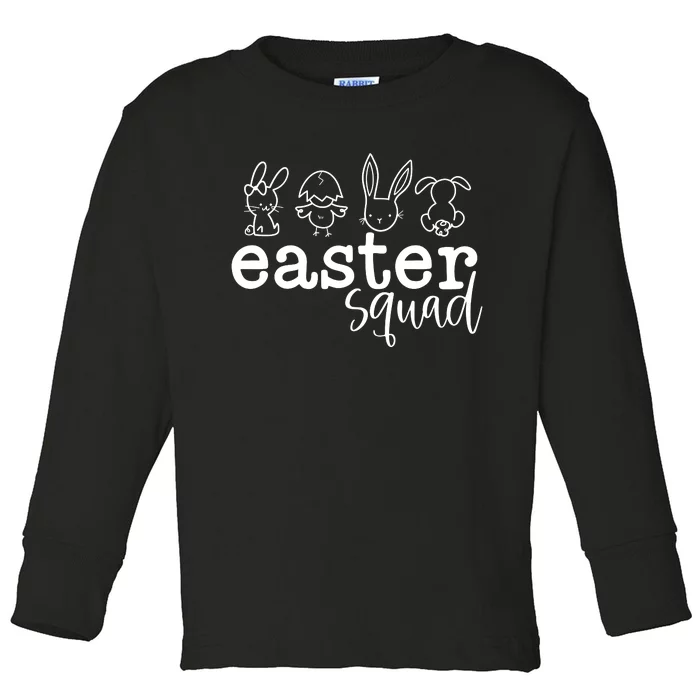 Easter Vibes Bunny Easter Squad Toddler Long Sleeve Shirt