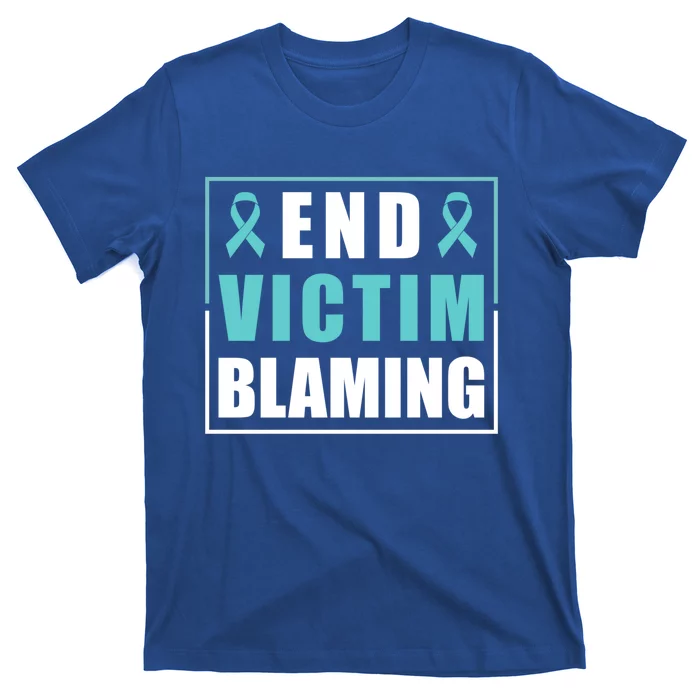 End Victim Blaming Sexual Assault Awareness Ribbon Great Gift T-Shirt