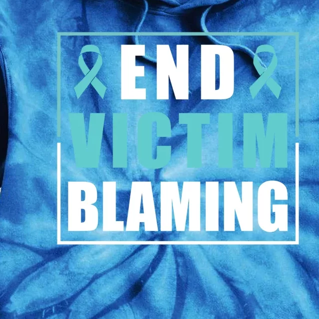 End Victim Blaming Sexual Assault Awareness Ribbon Great Gift Tie Dye Hoodie