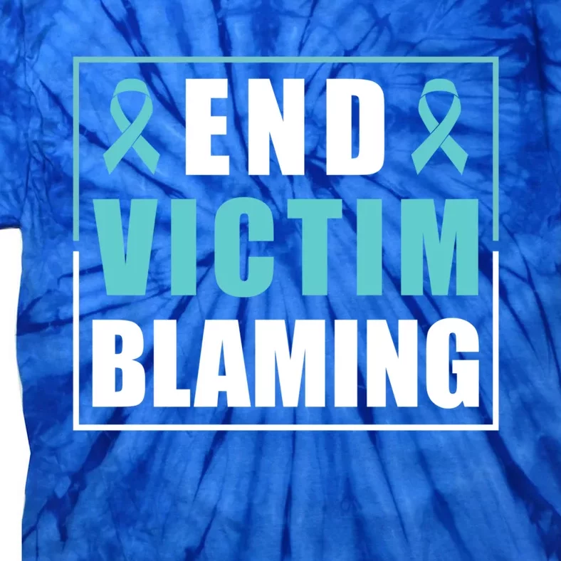 End Victim Blaming Sexual Assault Awareness Ribbon Great Gift Tie-Dye T-Shirt