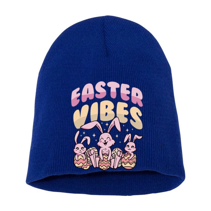 Easter Vibes Cute Bunnies Holiday Season Easter Sunday Gift Short Acrylic Beanie