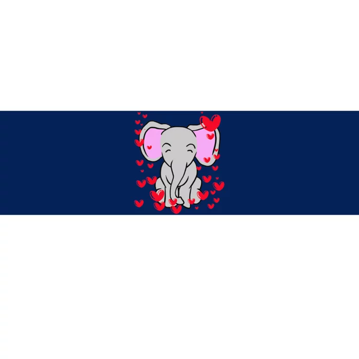 Elephant Valentine's Day Cute Romantic Hearts Cute Bumper Sticker