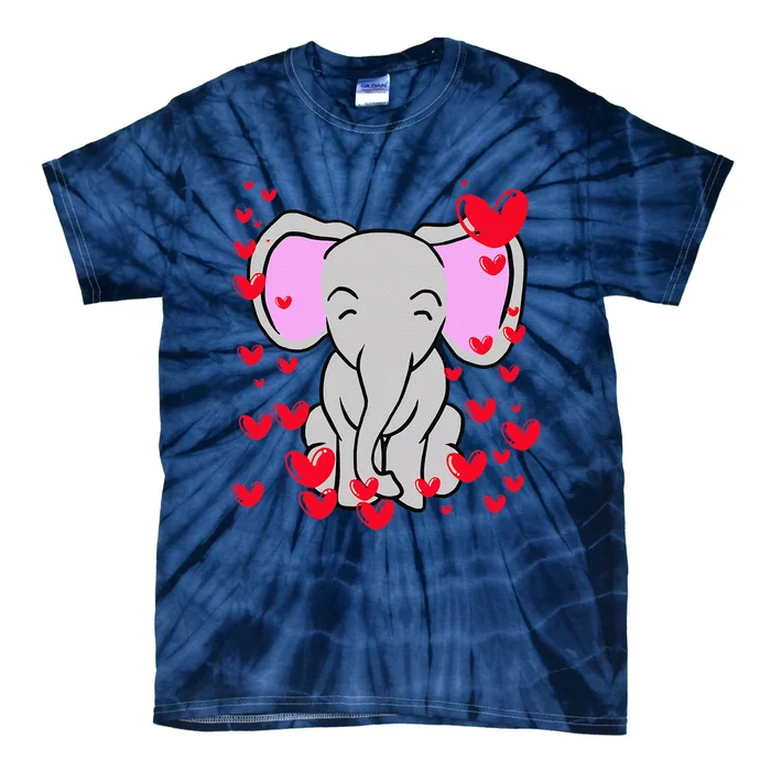 Elephant Valentine's Day Cute Romantic Hearts Cute Tie-Dye T-Shirt