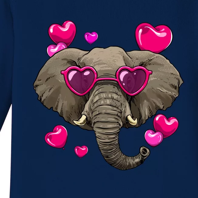 Elephant Valentines Day Zoo Safari Keeper Animal Wildlife Gift Baby Long Sleeve Bodysuit