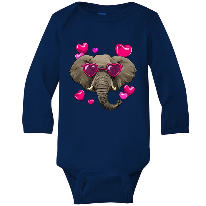 Elephant Valentines Day Zoo Safari Keeper Animal Wildlife Gift Baby Long Sleeve Bodysuit