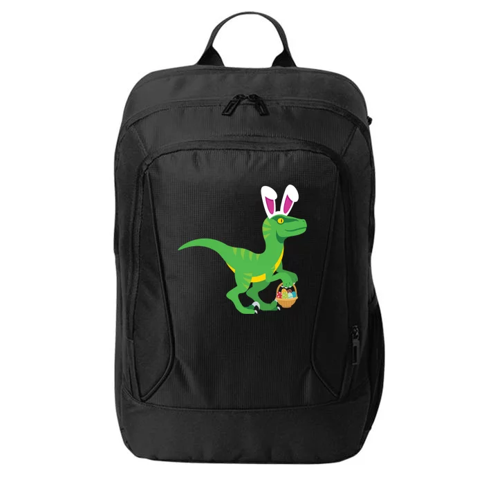 Easter Velicoraptor Dinosaur With Bunny Rabbit Ears Cool Gift City Backpack