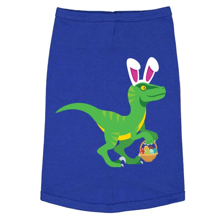 Easter Velicoraptor Dinosaur With Bunny Rabbit Ears Cool Gift Doggie Tank