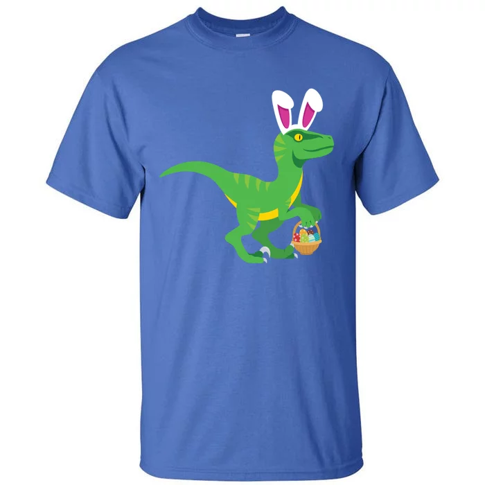 Easter Velicoraptor Dinosaur With Bunny Rabbit Ears Cool Gift Tall T-Shirt