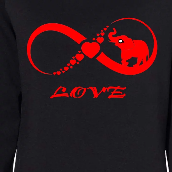 Elephants Valentine's Day Gift Love Lasts Forevers Gift Great Gift Womens California Wash Sweatshirt