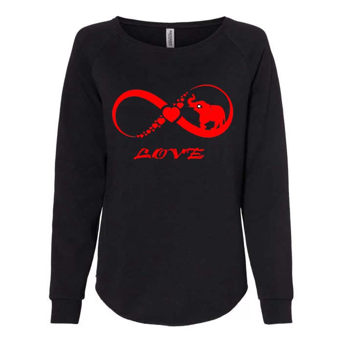 Elephants Valentine's Day Gift Love Lasts Forevers Gift Great Gift Womens California Wash Sweatshirt