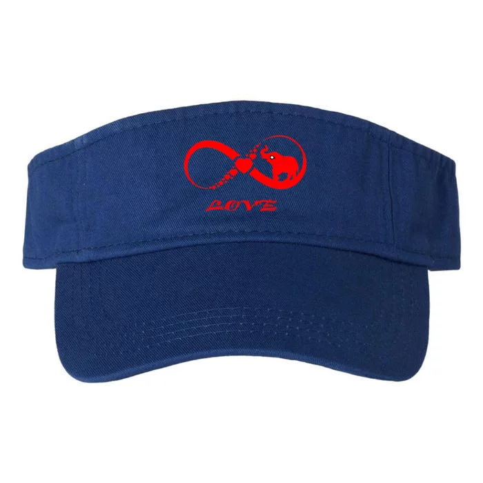 Elephants Valentine's Day Gift Love Lasts Forevers Gift Great Gift Valucap Bio-Washed Visor