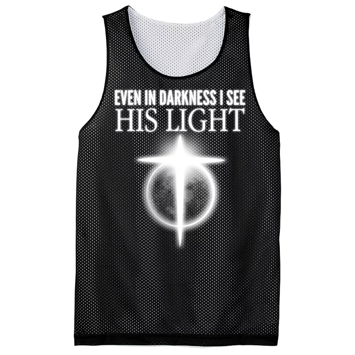 Even In Darkness I See His Light Mesh Reversible Basketball Jersey Tank