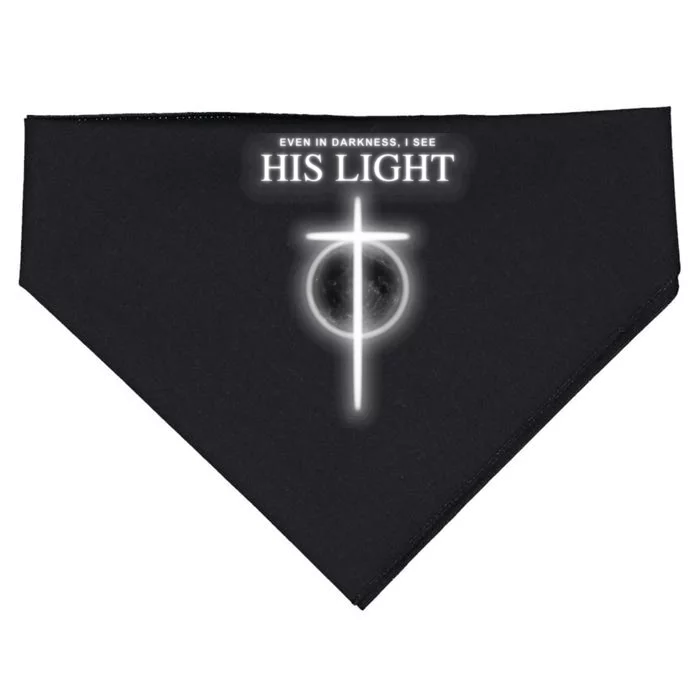 Even In The Darkness I See His Light Jesus Christian USA-Made Doggie Bandana