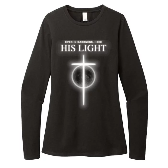 Even In The Darkness I See His Light Jesus Christian Womens CVC Long Sleeve Shirt