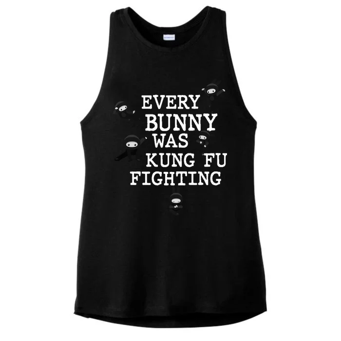 Every Bunny Was Kung Fu Fighting Ladies Tri-Blend Wicking Tank