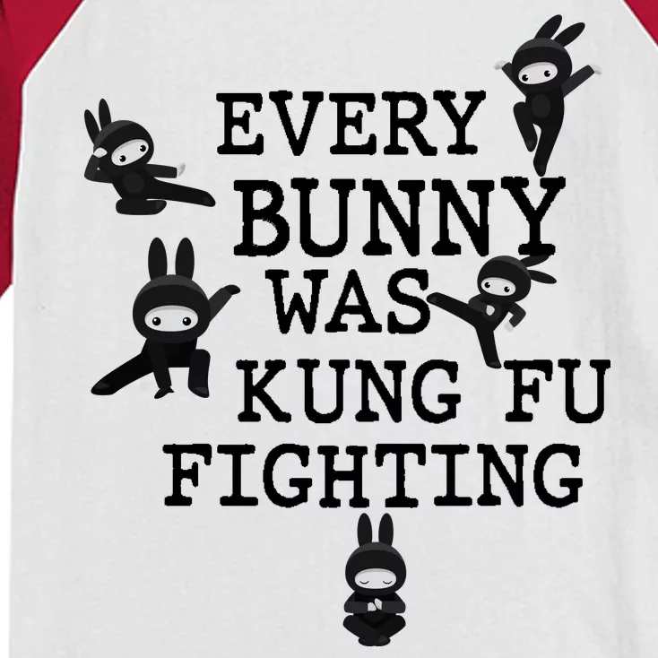 Every Bunny Was Kung Fu Fighting Kids Colorblock Raglan Jersey