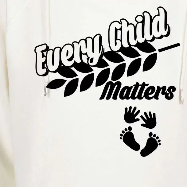 Every Child Matters Baby Feet and Hands Womens Funnel Neck Pullover Hood