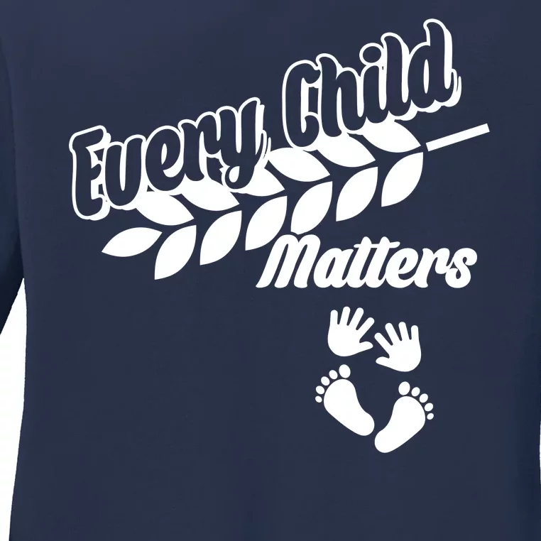 Every Child Matters Baby Feet and Hands Ladies Long Sleeve Shirt